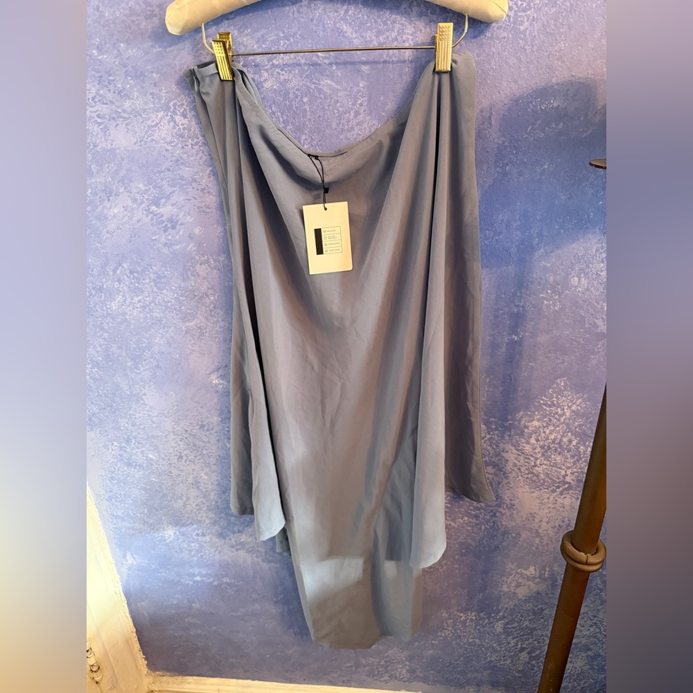 Elegant Blue Women's One Sleeve Dress